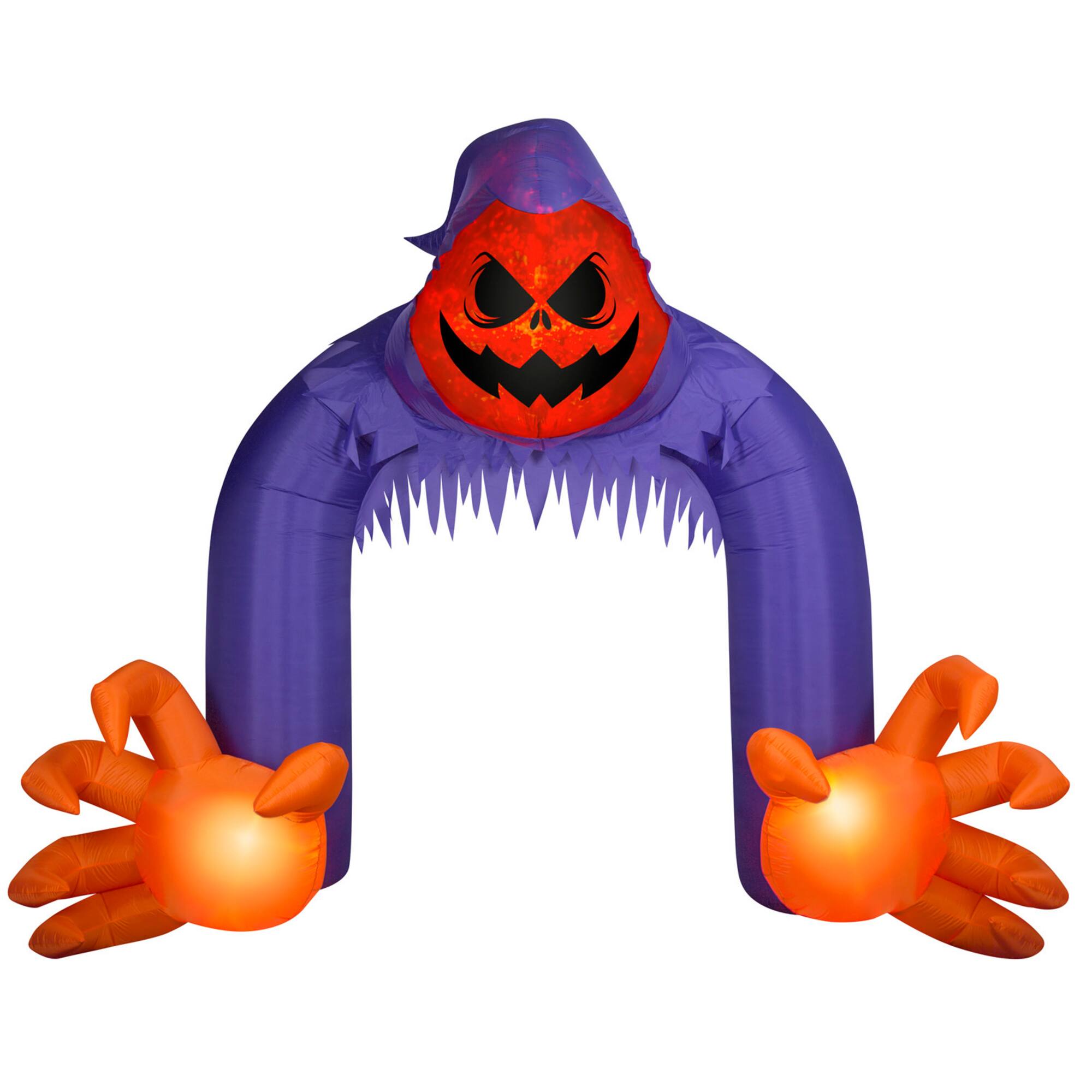 11.5" Airblown® Halloween Inflatable Jack-O'-Lantern Reaper Archway with Swirling Lights